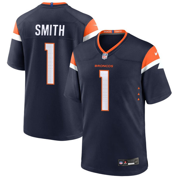 Mens Denver Broncos #1 Tremon Smith Nike Navy Alternate Vapor F.U.S.E. Limited Jersey