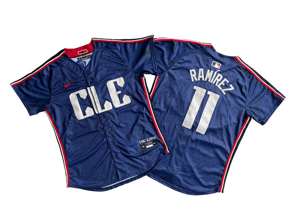 Mens Cleveland Guardians #11 Jose Ramirez Nike 2024 City Connect Limited Jersey - Navy