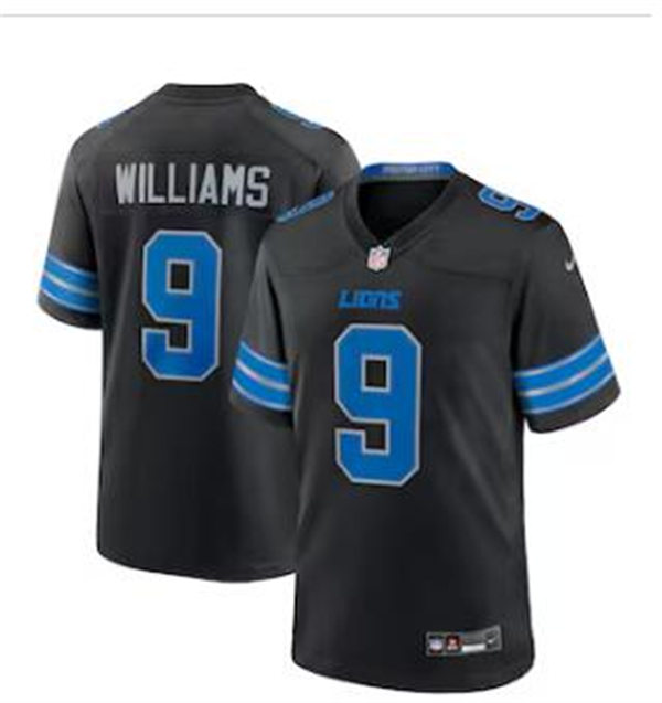 Mens Detroit Lions #9 Jameson Williams  Nike 2024 Black 2nd Alternate Vapor F.U.S.E. Limited Jersey