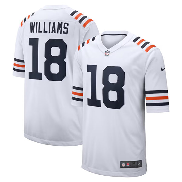 Mens Chicago Bears #18 Caleb Williams Nike White Alternate Classic Jersey