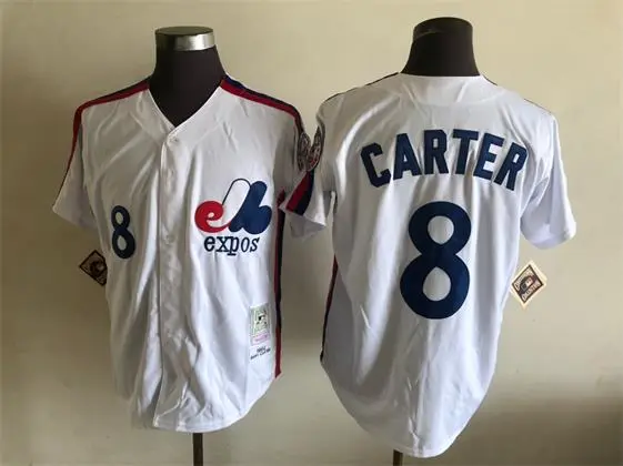 Mitchell&Ness Montreal Expos #8 Gray Carter White Throwback Jersey