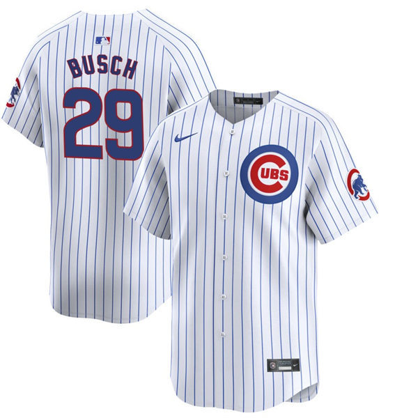 Mens Chicago Cubs #29 Michael Busch Nike White Home Limited Player Jersey