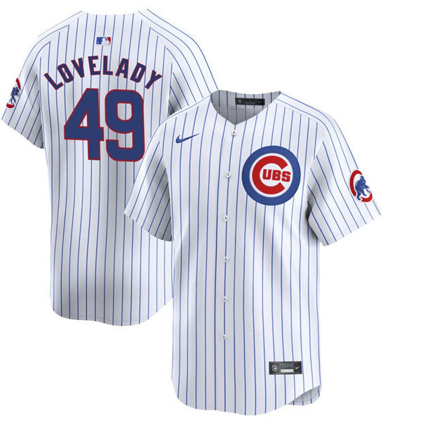 Mens Chicago Cubs #49 Richard Lovelady Nike White Home Limited Player Jersey