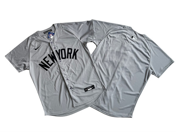 Mens New York Yankees Blank Nike 2024 Gray Away Limited Team Jersey
