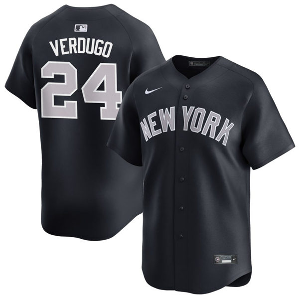 Mens New York Yankees #24  Alex Verdugo Nike Navy Alternate 2nd with Name New York Limited Jersey
