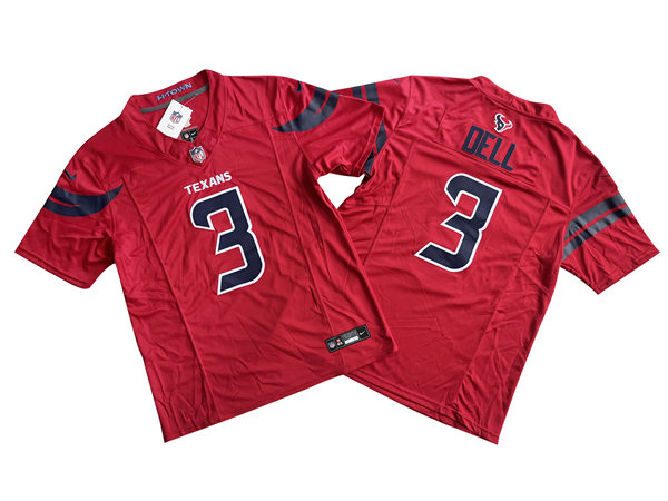 Men's Houston Texans #3 Tank Dell Nike 2024 Red Vapor Limited Player Jersey (1)