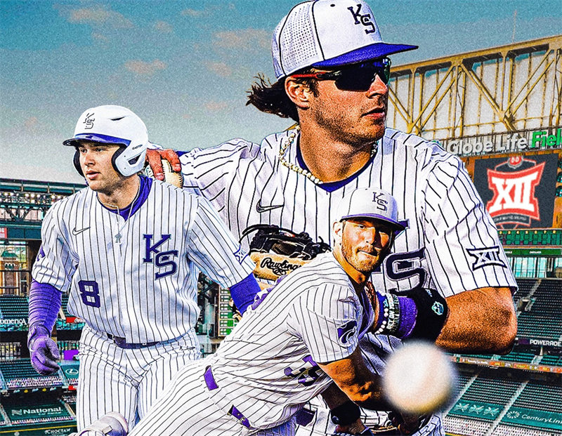 Mens Youth Kansas State Wildcats Custom Nike White Pinstripe College Baseball Game Jersey