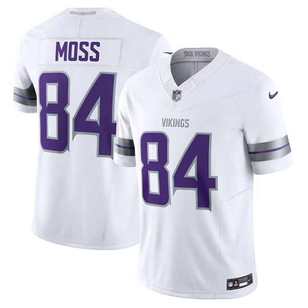 Men's Minnesota Vikings Retired Player #84 Randy Moss Nike White Alternate Vapor F.U.S.E. Winter Warrior Limited Jersey (4)