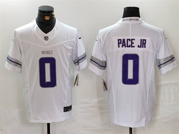 Youth Minnesota Vikings #0  Ivan Pace Jr. Nike White Alternate Vapor F.U.S.E. Winter Warrior Limited Jersey