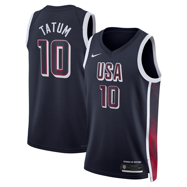 Unisex Men's USA Basketball Team #10 Jayson Tatum 2024 Summer Olympics Swingman Jersey  Navy 
