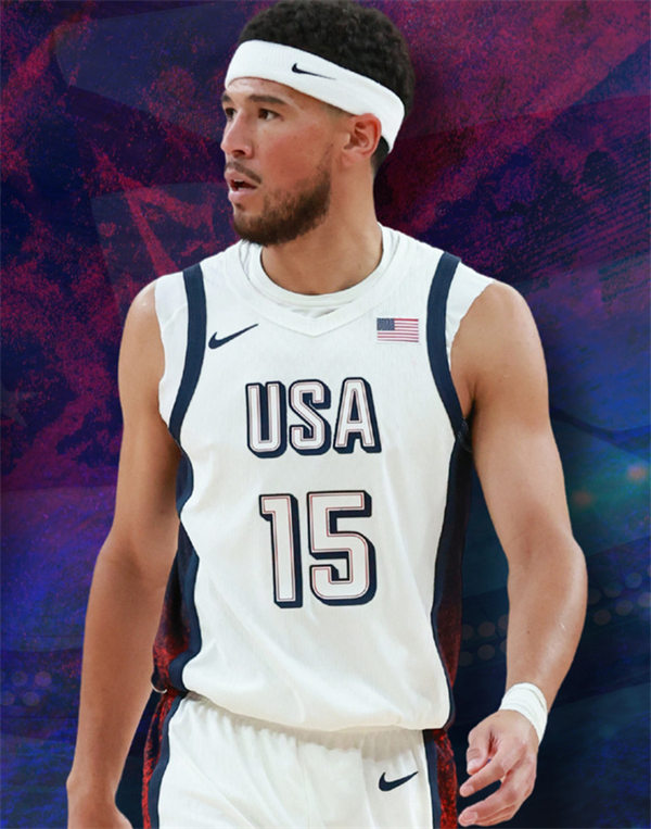 Unisex Men's USA Basketball Team #15 Devin Booker 2024 Summer Olympics Swingman Jersey White (2)