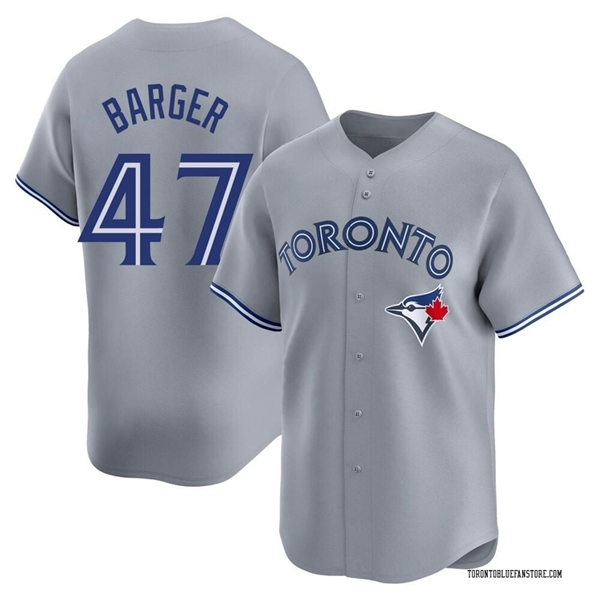 Mens Toronto Blue Jays #47 Addison Barger Nike Gray Road Limited Player Jersey