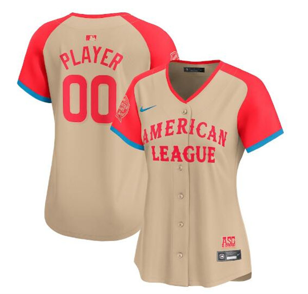 Womens American League Nike 2024 MLB All-Star Game Limited Custom Jersey - Cream