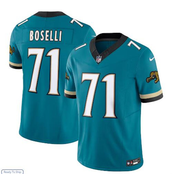 Mens Jacksonville Jaguars #71 Tony Boselli Nike Teal Prowler Throwback Vapor F.U.S.E. Limited Jersey Teal