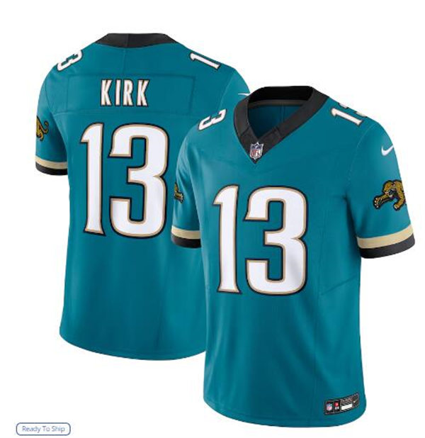 Mens Jacksonville Jaguars #13 Christian Kirk Nike Teal Prowler Throwback Vapor F.U.S.E. Limited Jersey Teal