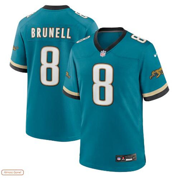 Mens Jacksonville Jaguars #8 Mark Brunell Nike Teal Prowler Throwback Vapor F.U.S.E. Limited Jersey Teal
