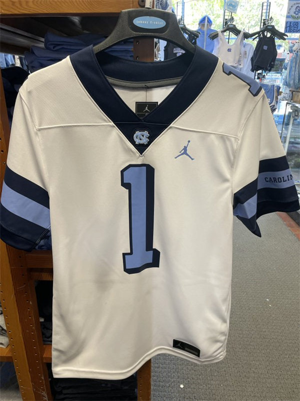 Mens Youth North Carolina Tar Heels Custom White Retro Untouchable College Football Jersey