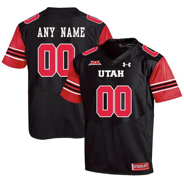 Mens Youth Utah Utes Custom 2024 XII Black College Football Game Jersey