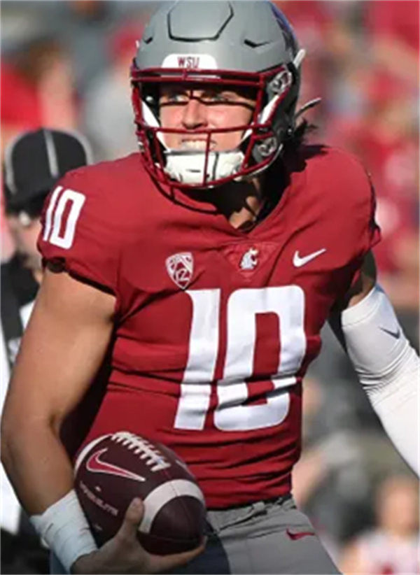 Mens Youth Washington State Cougars #10 John Mateer Nike Crimson College Football Game Jersey