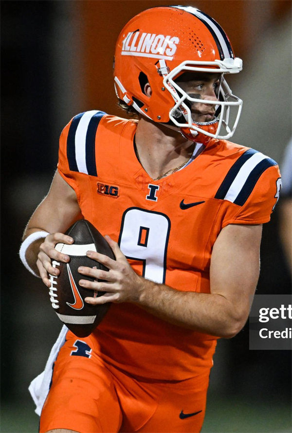 Men's Illinois Fighting Illini #9 Luke Altmyer Orange College Football Game Jersey