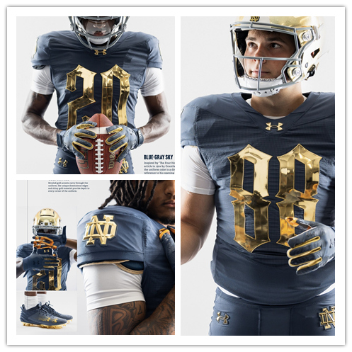 Mens Youth Notre Dame Fighting Irish Custom Navy 2024 SHAMROCK SERIES Uniform Jersey