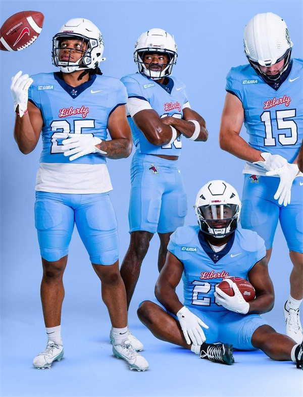 Men's Youth Liberty Flames Custom Nike 2024 Blue College Football Jersey