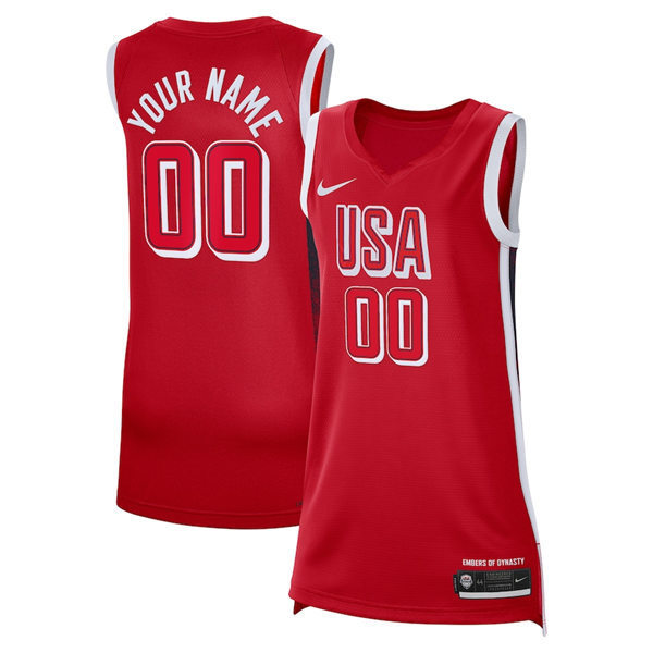 Unisex Nike Red Women's USA Basketball 2024 Swingman Custom Jersey