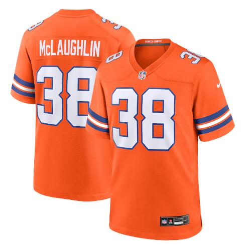 Mens Denver Broncos #38 Jaleel McLaughlin Nike Mile High Collection 1977 Throwback F.U.S.E. Limited Jersey - Orange