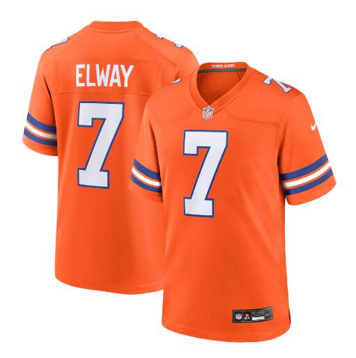 Mens Denver Broncos Retired Player #7 John Elway Nike Mile High Collection 1977 Throwback F.U.S.E. Limited Jersey - Orange