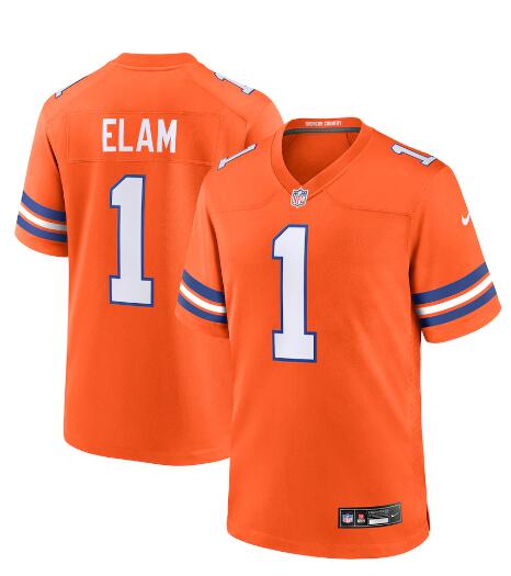 Mens Denver Broncos Retired Player #1 Jason Elam Nike Mile High Collection 1977 Throwback F.U.S.E. Limited Jersey - Orange