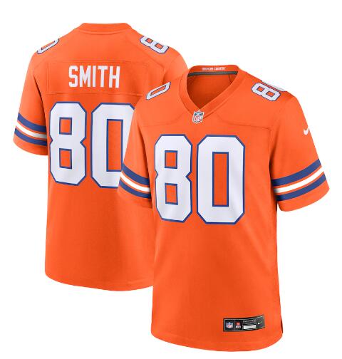 Mens Denver Broncos Retired Player #80 Rod Smith Nike Mile High Collection 1977 Throwback F.U.S.E. Limited Jersey - Orange