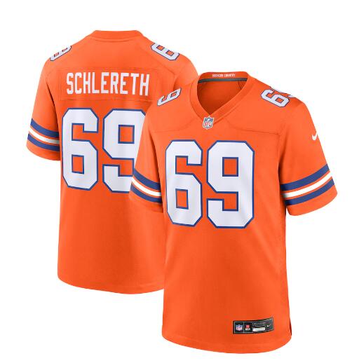 Mens Denver Broncos Retired Player #69 Mark Schlereth Nike Mile High Collection 1977 Throwback F.U.S.E. Limited Jersey - Orange