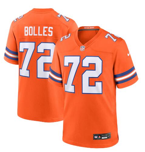 Mens Denver Broncos #72 Garett Bolles Nike Mile High Collection 1977 Throwback F.U.S.E. Limited Jersey - Orange