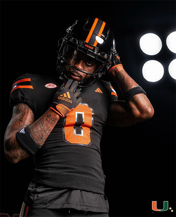 Mens Youth Miami Hurricanes Custom 2024 Black Football Game Jersey