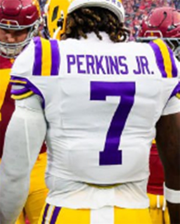 Mens LSU Tigers#7 Harold Perkins Jr. 2024 F.U.S.E. Limited White College Football Game Jersey