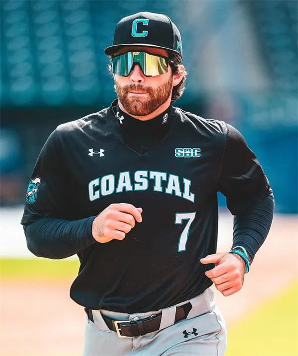 Mens Youth Coastal Carolina Chanticleers Custom Black Pullover College Baseball Game Jersey
