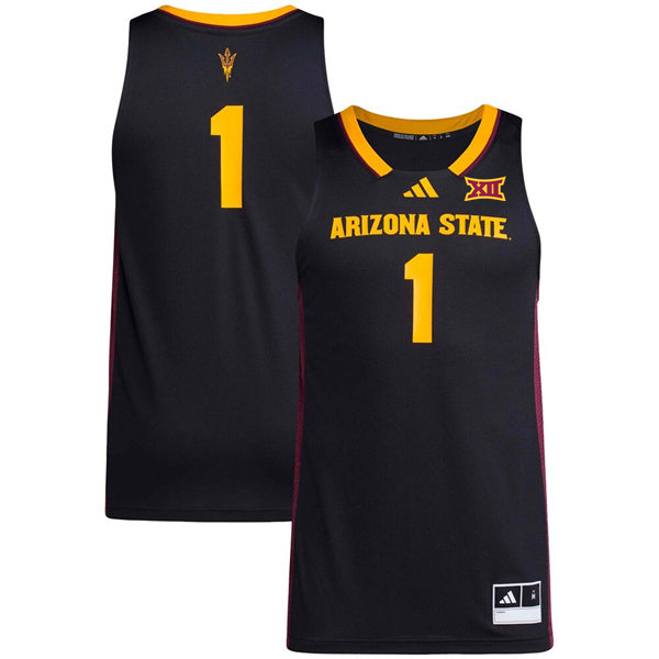 Mens Youth Arizona State Sun Devils Custom 2025 XII Black Basketball Game Jersey