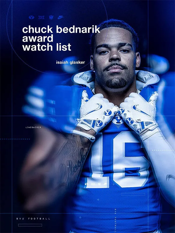 BYU Cougars #16 Isaiah Glasker Royal College Football Game Jersey