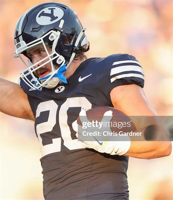 BYU Cougars #20 Carsen Ryan Navy College Football Game Jersey