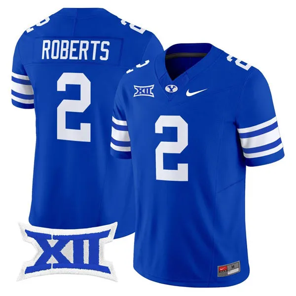 BYU Cougars #2 Chase Roberts Royal College Football Game Jersey