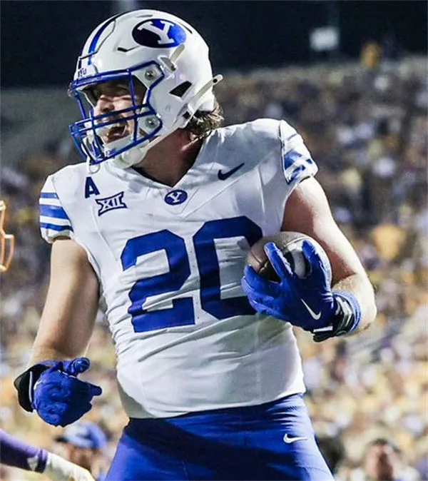 BYU Cougars #20 Carsen Ryan White Royal College Football Game Jersey