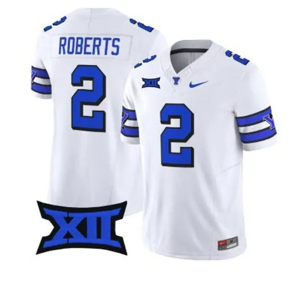 BYU Cougars #2 Chase Roberts White 100Th Anniversary College Football Throwback Jersey