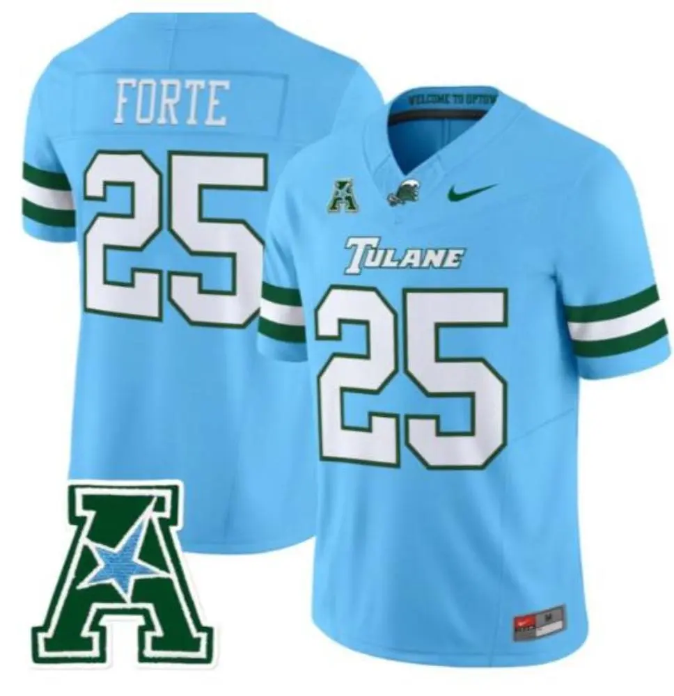 Tulane Green Wave #25 Matt Forte 2025 Blue Football Game Jersey
