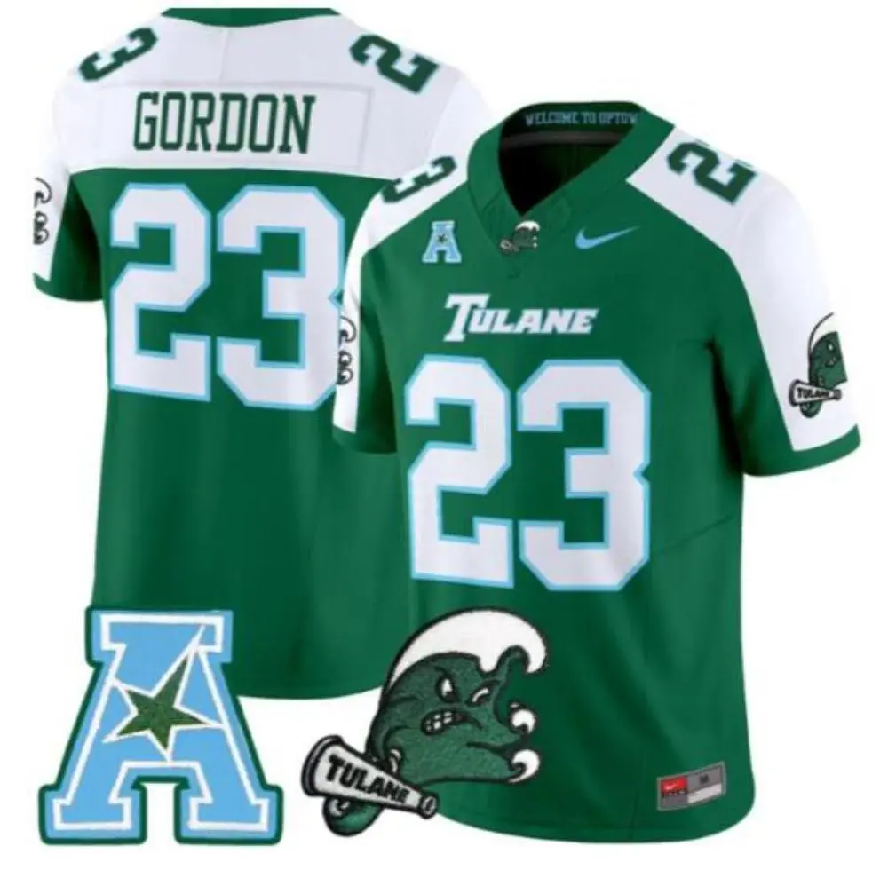 Tulane Green Wave #23 Javin Gordon Green White Gratitude Limited Football Jersey