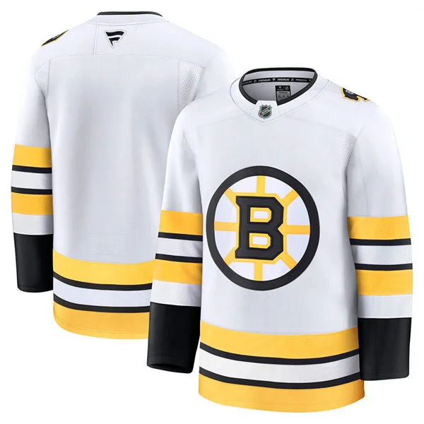 Men's Boston Bruins Blank Fanatics 2025 Away White Premium Team Jersey