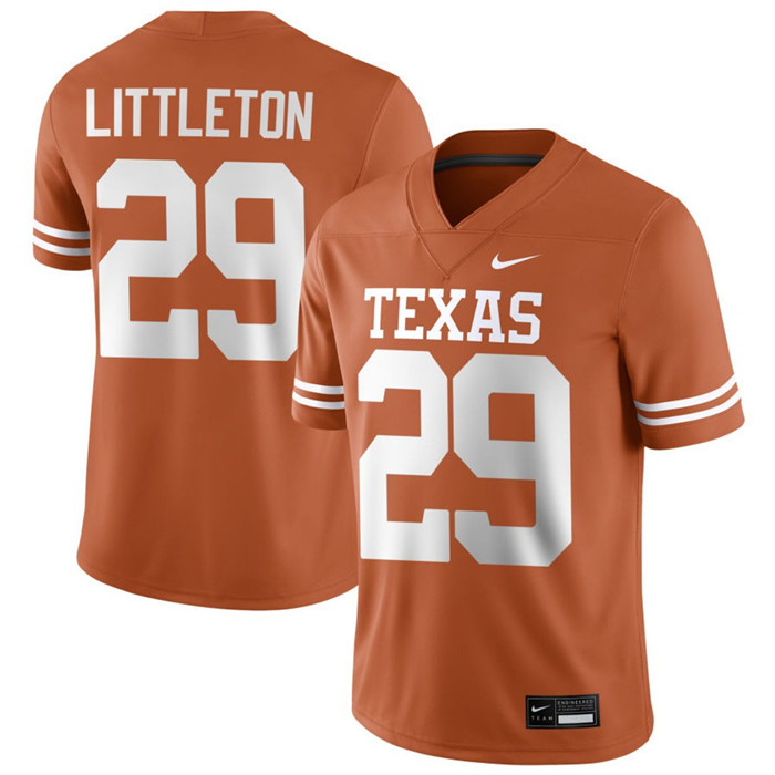 Texas Longhorns #29 Graceson Littleton 2025 SEC Orange College Football Game Jersey