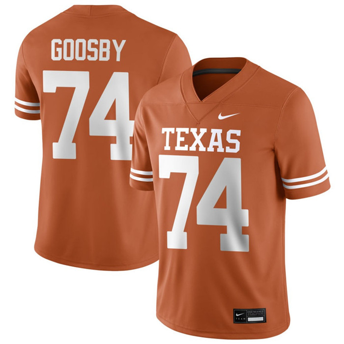 Texas Longhorns #74 Trevor Goosby 2025 SEC Orange College Football Game Jersey