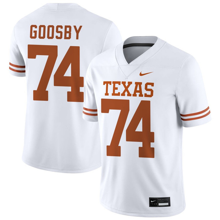 Texas Longhorns #74 Trevor Goosby 2025 SEC White College Football Game Jersey