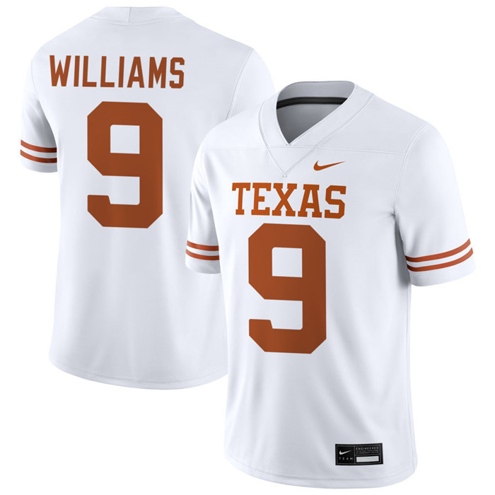 Texas Longhorns #9 Jonah Williams 2025 SEC White College Football Game Jersey