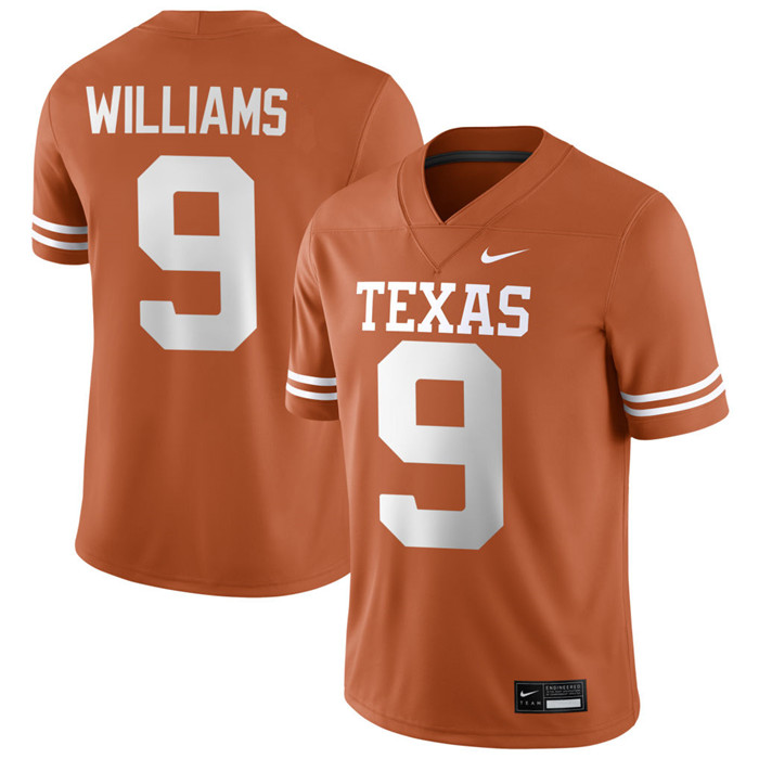 Texas Longhorns #9 Jonah Williams 2025 SEC Orange College Football Game Jersey